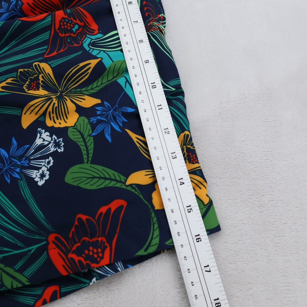 Maamgic‎ Mens Tropical Floral Swim Trunks Navy Blue Mesh Lined Shorts Size L - Picture 5 of 7